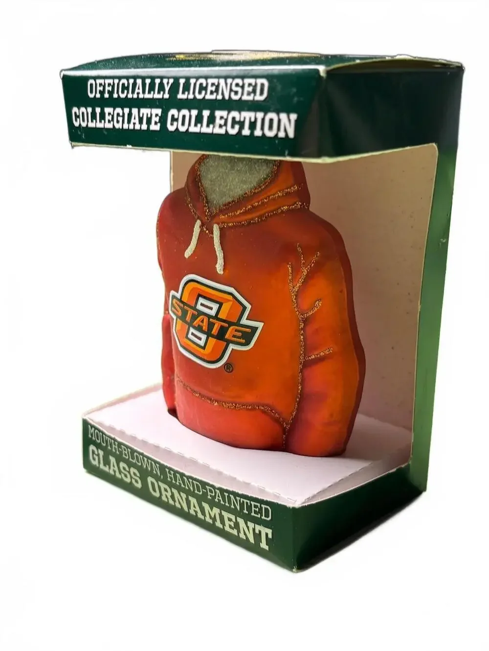 Old World Christmas Oklahoma State Hoodie Mouth-Blown Hand-P